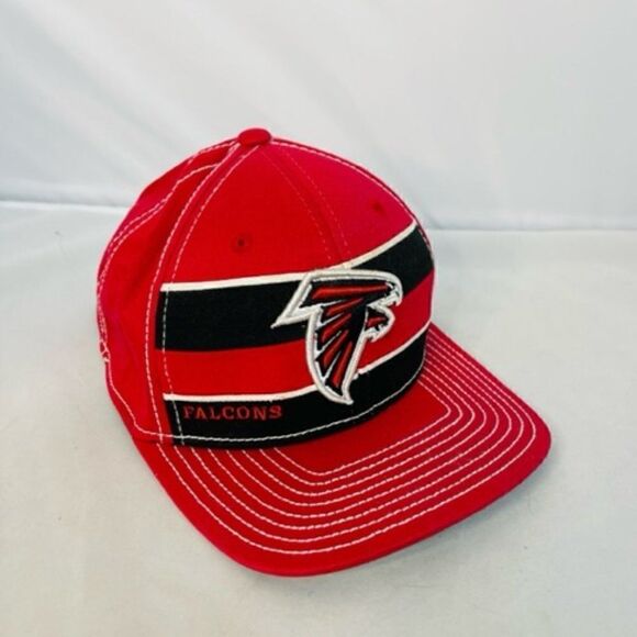 2002 Vintage Reebok NFL Atlanta Falcons Stretch Fit Official Hat Cap Red S/M Exc - Picture 1 of 7